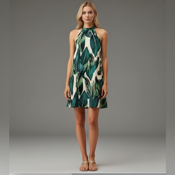 Dresses & Skirts - Tropical Print Tie Back Halter Dress